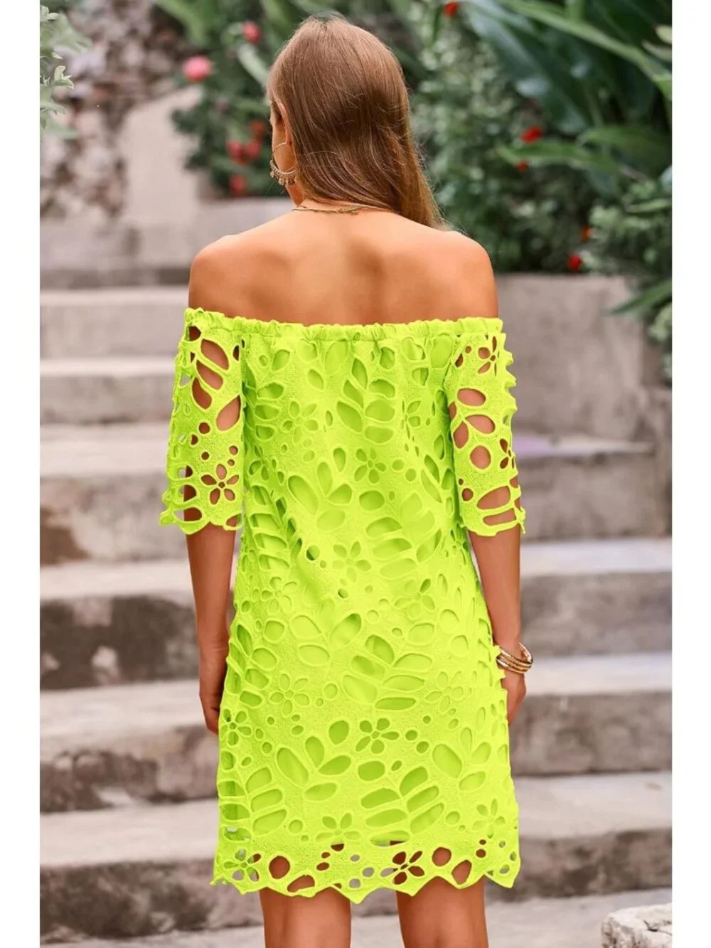Boho Off the Shoulder Lace Mini Dress for Women - Perfect Summer Fashion!